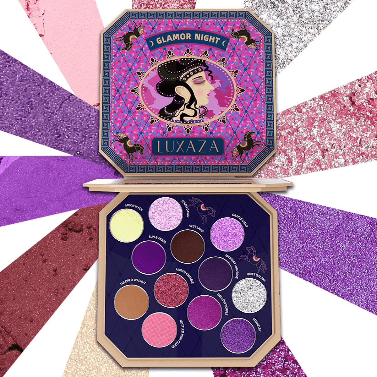 Buy Original LUXAZA Glamor Night  Eyeshadow Palette Purples 12 Colors Matte & Shimmer & Glitter - Online at Best Price in Pakistan Buy Original LUXAZA Glamor Night  Eyeshadow Palette Purples 12 Colors Matte & Shimmer & Glitter - Online at Best Price in Pakistan