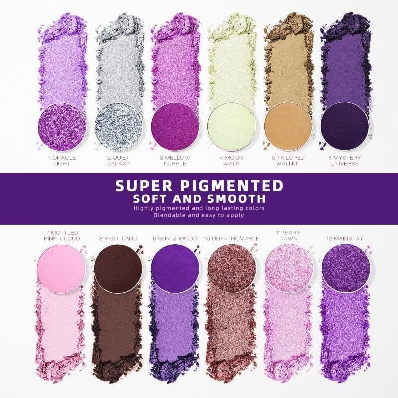Buy Original LUXAZA Glamor Night  Eyeshadow Palette Purples 12 Colors Matte & Shimmer & Glitter - Online at Best Price in Pakistan Buy Original LUXAZA Glamor Night  Eyeshadow Palette Purples 12 Colors Matte & Shimmer & Glitter - Online at Best Price in Pakistan