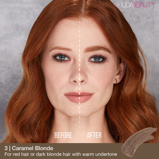 Buy Original Huda Beauty Bombbrows Full ‘n Fluffy Fiber Gel 3 Caramel Blonde 4.5ml - Online at Best Price in Pakistan