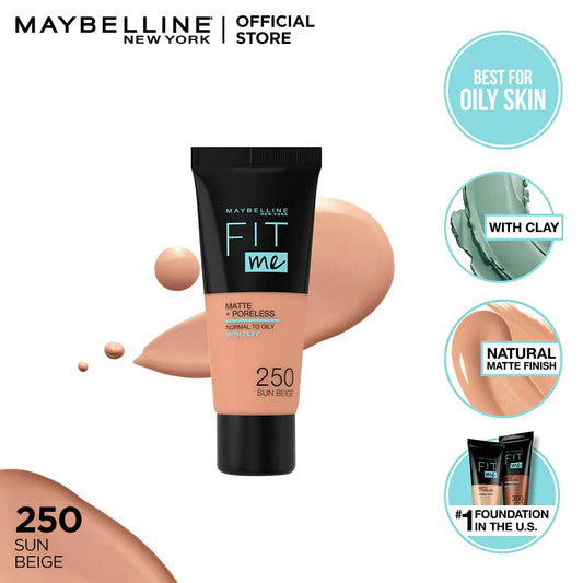 Buy Original Maybelline Fit Me Matte Foundation 250 Sun Beige - Online at Best Price in Pakistan