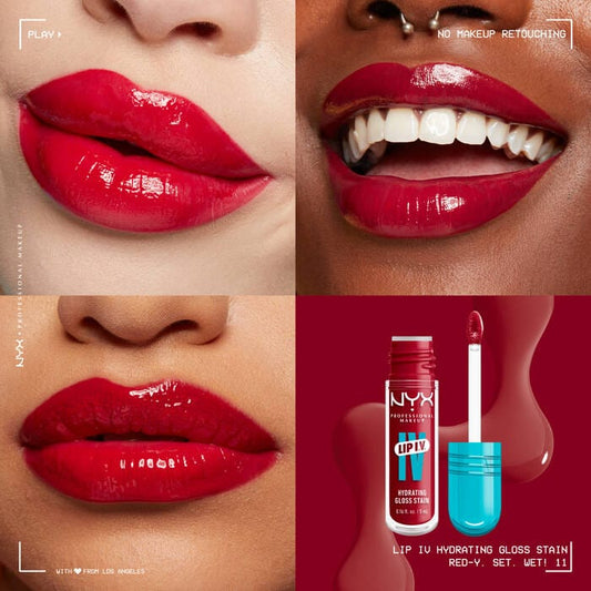 Buy Original Nyx Professional Makeup Lip I.V. Hydrating Lip Gloss Stain 11 Red-Y Set Wet - Online at Best Price in Pakistan