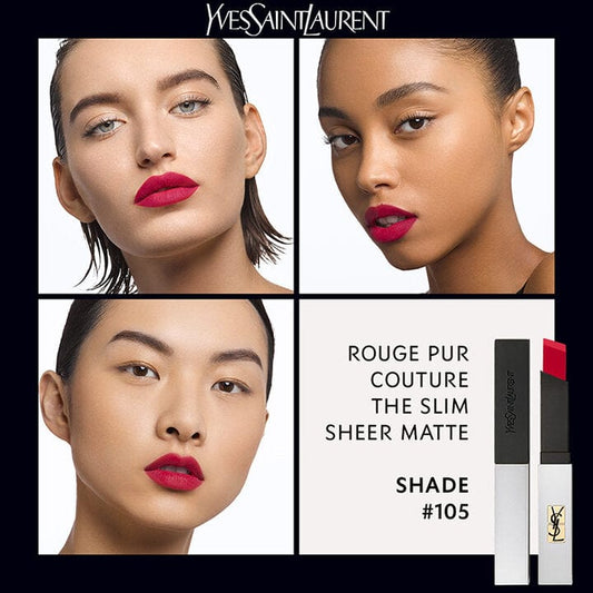 Buy Original Yves Saint Laurent Rouge Pur Couture The Slim Sheer Matte Lipstick 105 Red Uncovered - Online at Best Price in Pakistan