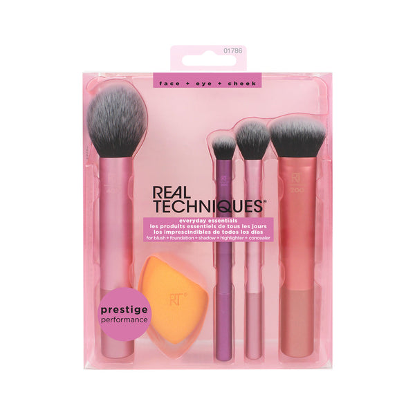 Real Techniques Everyday Essentials Brushes And Sponge Set