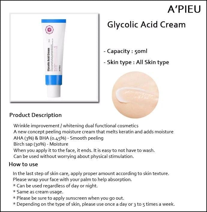 Buy Original A'Pieu Glycolic Acid Cream 50ml - Online at Best Price in Pakistan