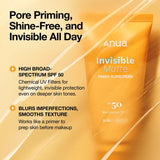 Buy Original Anua Invisible Matte Finish Sunscreen 50ml - Online at Best Price in Pakistan