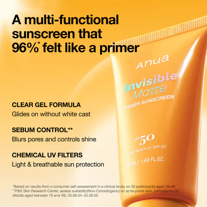 Buy Original Anua Invisible Matte Finish Sunscreen 50ml - Online at Best Price in Pakistan