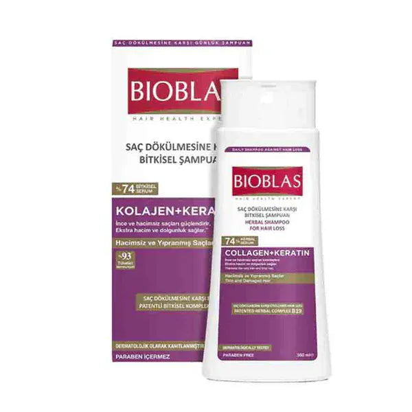Buy Original BIOBLAS Anti-Hair Loss Volume Shampoo Collagen + Keratin 360ml - Online at Best Price in Pakistan