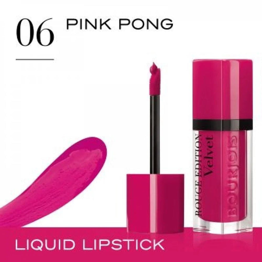 Buy Original Bourjois Rouge Edition Velvet 06 Pink Pong Liquid Lipstick - Online at Best Price in Pakistan