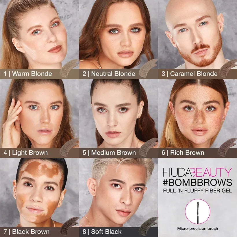Buy Original Huda Beauty Bombbrows Full ‘n Fluffy Fiber Gel 6 Rich Brown - Online at Best Price in Pakistan