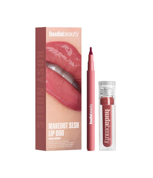 Buy Original Huda Beauty Makeout Sesh Lip Duo Rosy Nudes - Online at Best Price in Pakistan