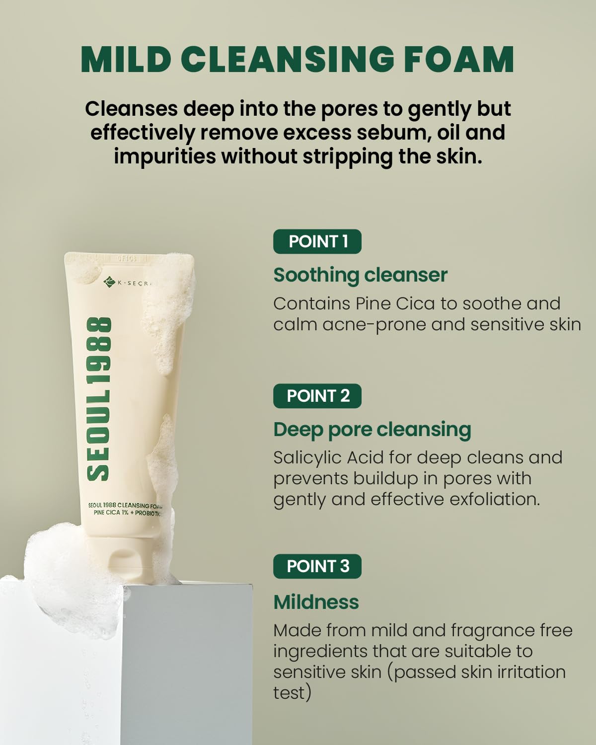 Buy Original K-Secret Seoul 1988 Cleansing Foam Pine Cica 1% + Probiotics 150ml - Online at Best Price in Pakistan