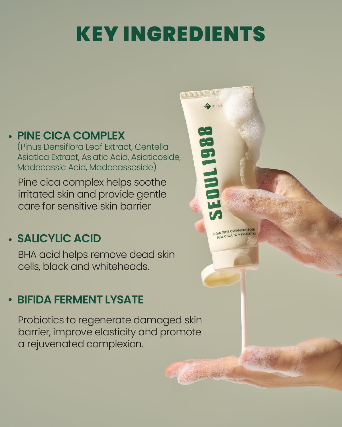 Buy Original K-Secret Seoul 1988 Cleansing Foam Pine Cica 1% + Probiotics 150ml - Online at Best Price in Pakistan