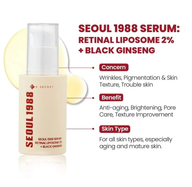Buy Original K-Secret Seoul 1988 Serum Retinal Liposome 2% + Black Ginseng 30ml - Online at Best Price in Pakistan