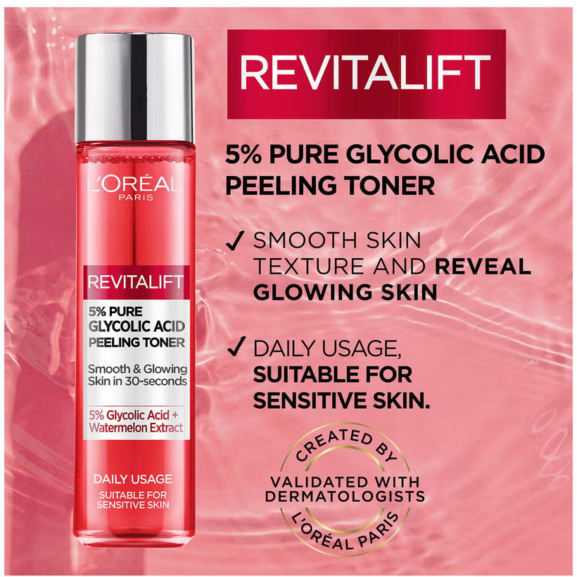 Buy Original Loreal Paris Revitalift 5% Glycolic Acid Peeling Toner 180ml - Online at Best Price in Pakistan