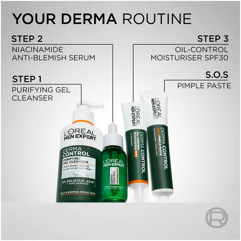 Buy Original LOreal Men Expert Derma Control Cleansing Gel for Oily & Blemish-Prone Skin 260ml - Online at Best Price in Pakistan