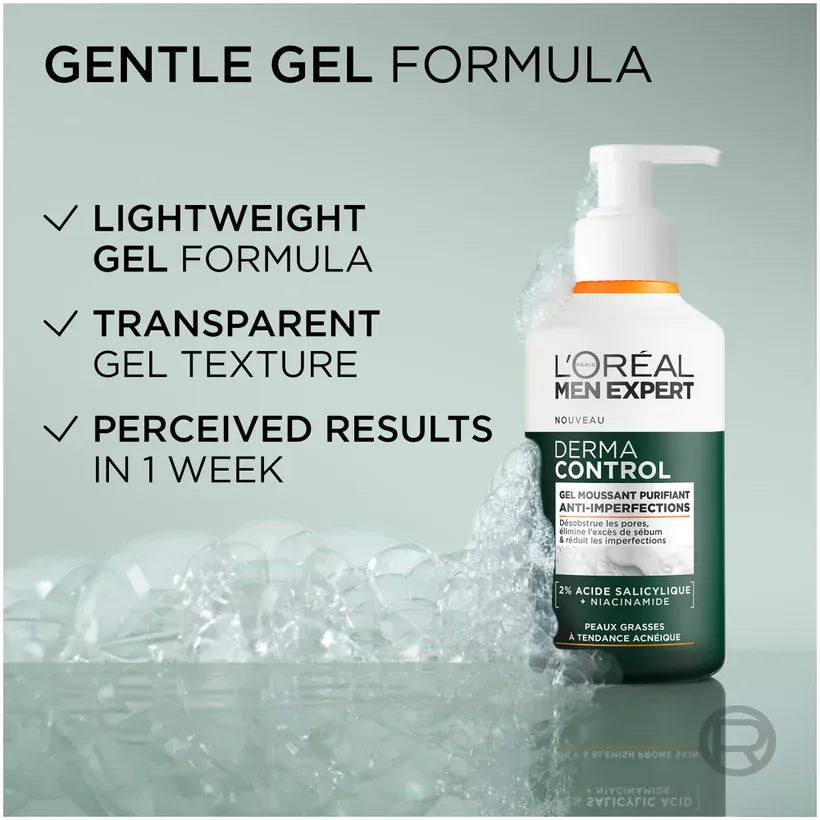 Buy Original LOreal Men Expert Derma Control Cleansing Gel for Oily & Blemish-Prone Skin 260ml - Online at Best Price in Pakistan