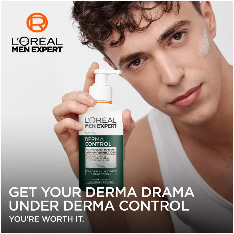 Buy Original LOreal Men Expert Derma Control Cleansing Gel for Oily & Blemish-Prone Skin 260ml - Online at Best Price in Pakistan