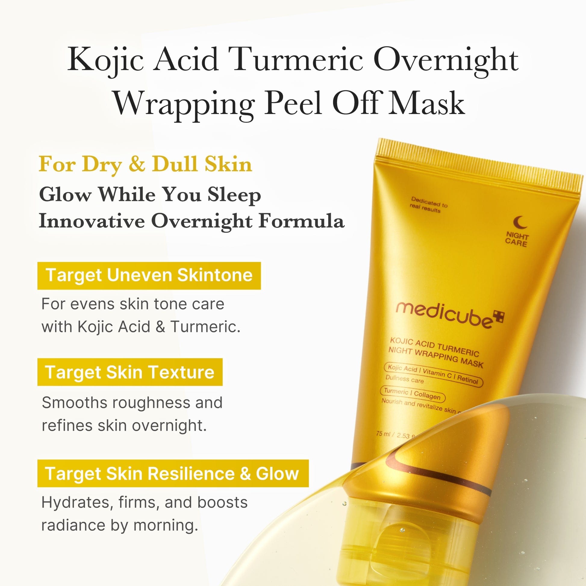 Buy Original Medicube Kojic Acid Turmeric Overnight Wrapping Mask - Online at Best Price in Pakistan