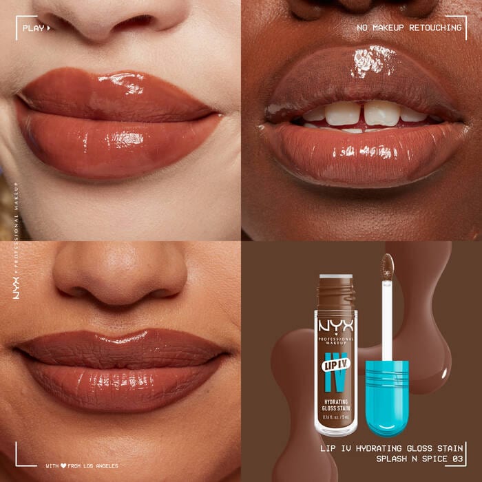 Buy Original Nyx Professional Makeup Lip I.V. Hydrating Lip Gloss Stain 03 Splash N Spice - Online at Best Price in Pakistan