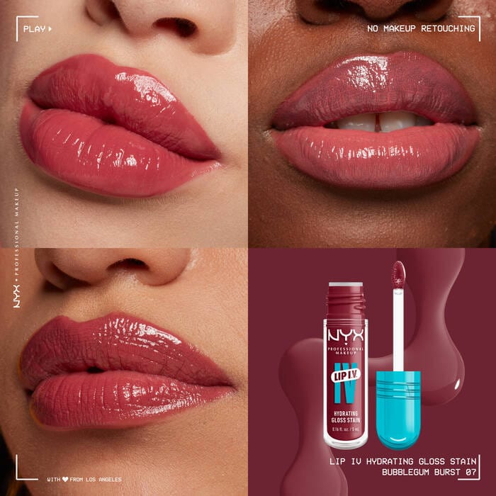 Buy Original Nyx Professional Makeup Lip I.V. Hydrating Lip Gloss Stain 07 Bubblegum Burst - Online at Best Price in Pakistan