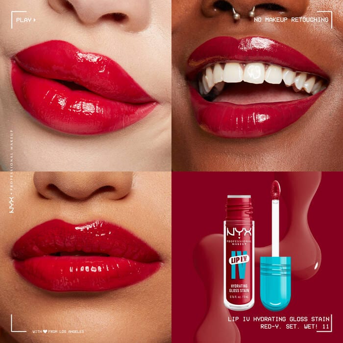 Buy Original Nyx Professional Makeup Lip I.V. Hydrating Lip Gloss Stain 11 Red-Y Set Wet - Online at Best Price in Pakistan