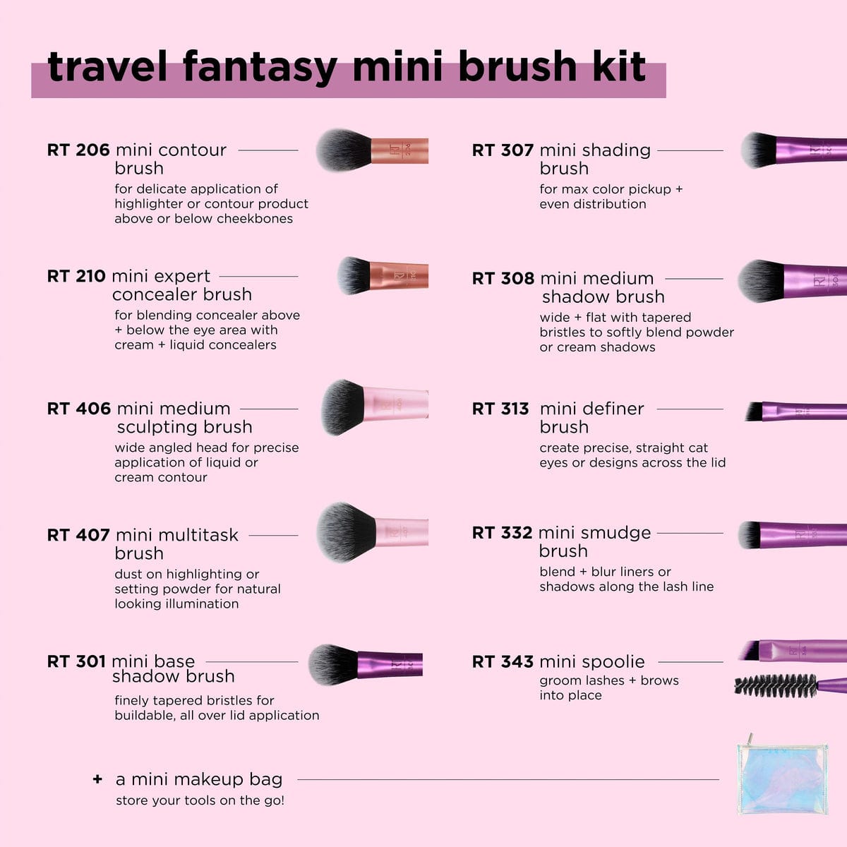 Buy Original Real Techniques Mini Brush Set Travel Fantasy - Online at Best Price in Pakistan