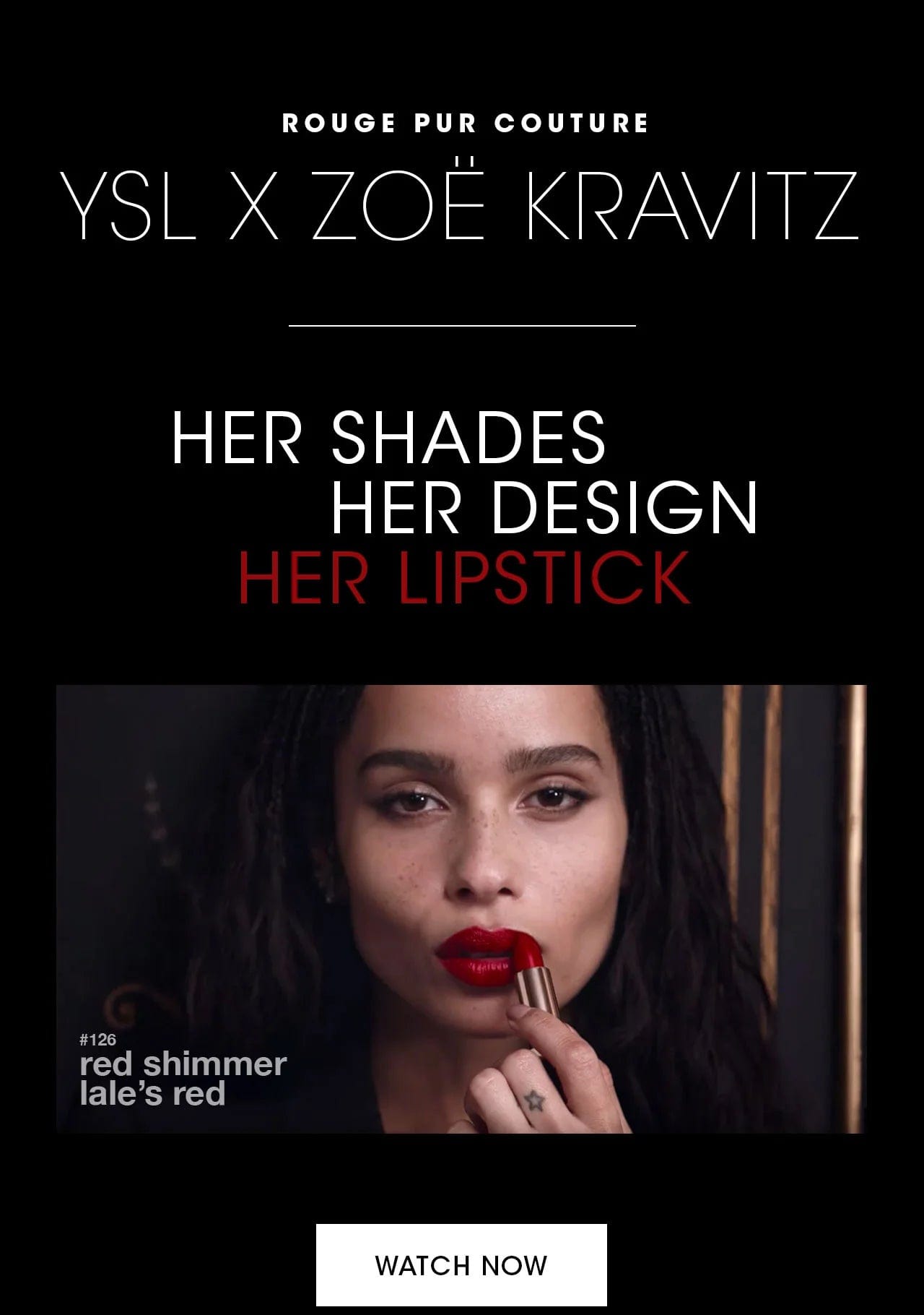 Buy Original Yves Yves Saint Laurent Zoe Kravitz Rouge Pur Couture 126  Lale's Red Satin Shimmer - Online at Best Price in Pakistan
