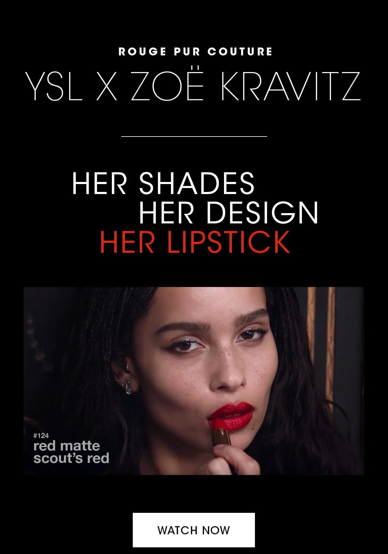 Buy Original Yves Yves Saint Laurent Zoe Kravitz Rouge Pur Couture Scout’s Red 124 Radiant Matte - Online at Best Price in Pakistan