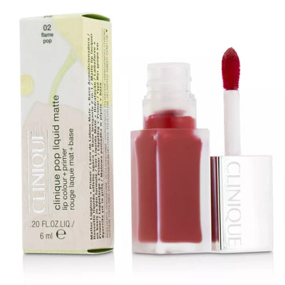 Clinique - Pop Liquid Matte Lip Colour + Primer - # 02 Flame Pop