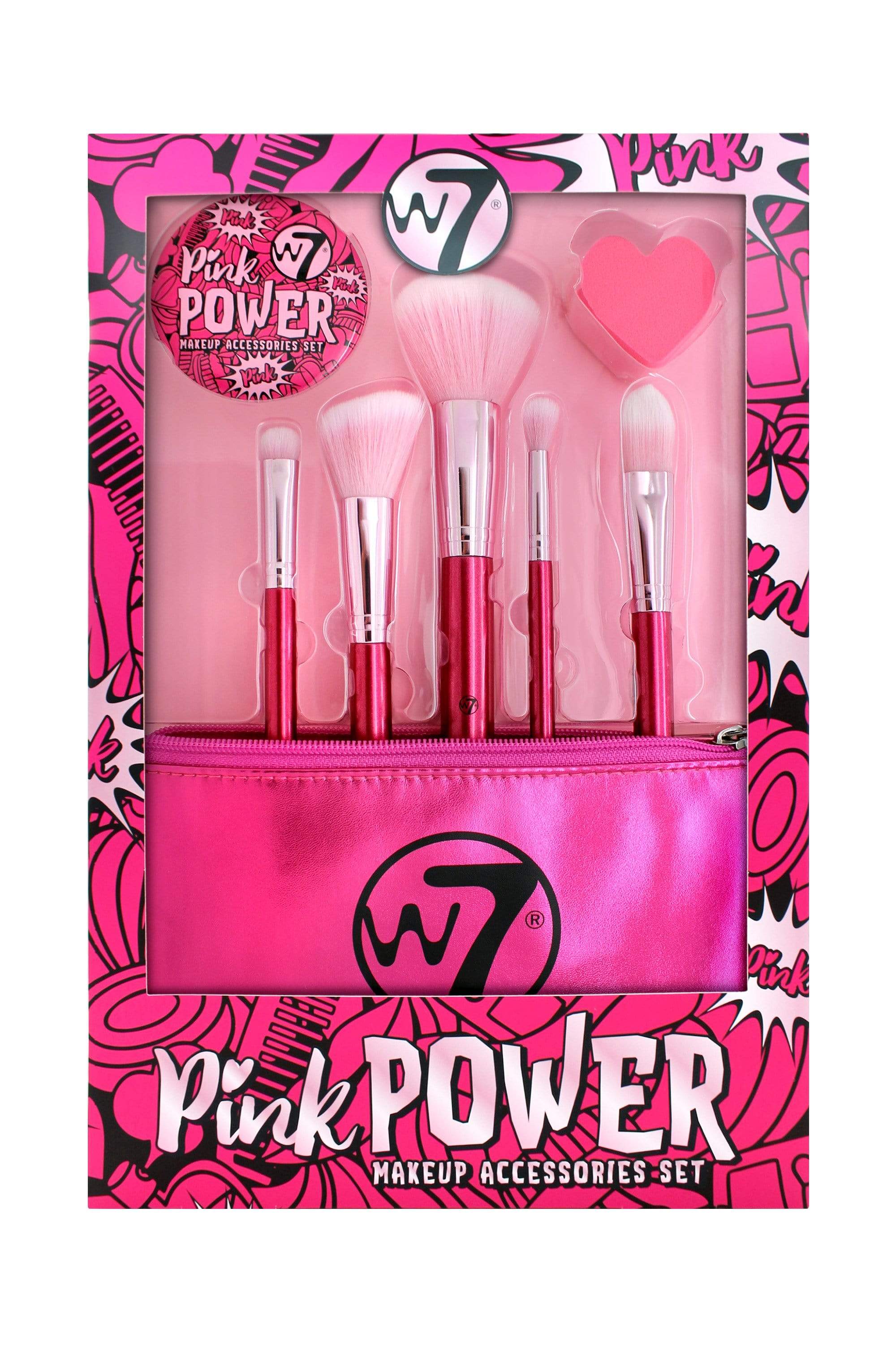 Buy W7 Pink Power Makeup Accessories Set | cosmeticsdiarypk 100% Original Beauty Products