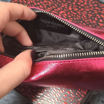 Yves Saint Laurent Mini Makeup Pouch - Metallic Red