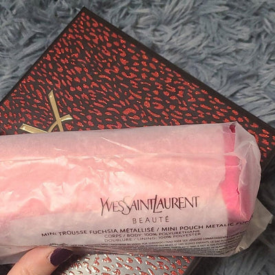 Yves Saint Laurent Mini Makeup Pouch - Metallic Red